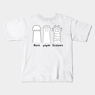 Rock Paper Scissors Cat Paw Kids T-Shirt